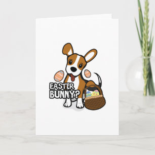Tarjeta Festiva Beagle Easter Gracioso para los niños Chicas aman 
