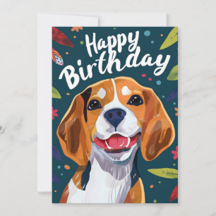 Tarjeta Festiva Beagle Happy Birthday