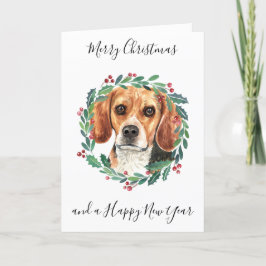 Tarjeta Festiva Beagle Merry Christmas Trendy Dog