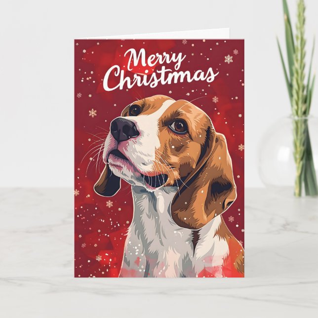 Tarjeta Festiva Beagle Navidades (Anverso)