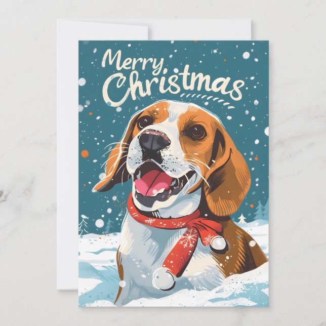 Tarjeta Festiva Beagle Navidades (Anverso)