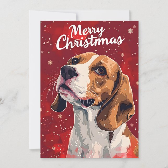 Tarjeta Festiva Beagle Navidades (Anverso)