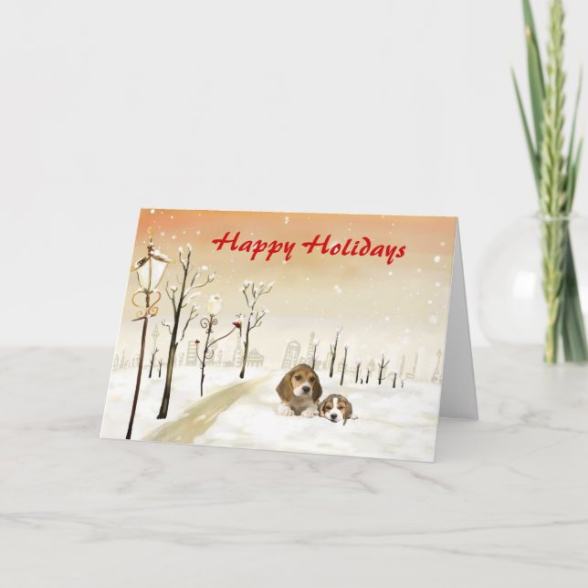 Tarjeta Festiva Beagle Navidades Card Urban (Anverso)
