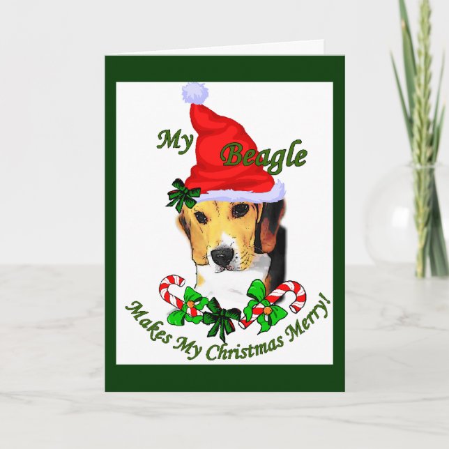 Tarjeta Festiva Beagle Navidades Gifts (Anverso)