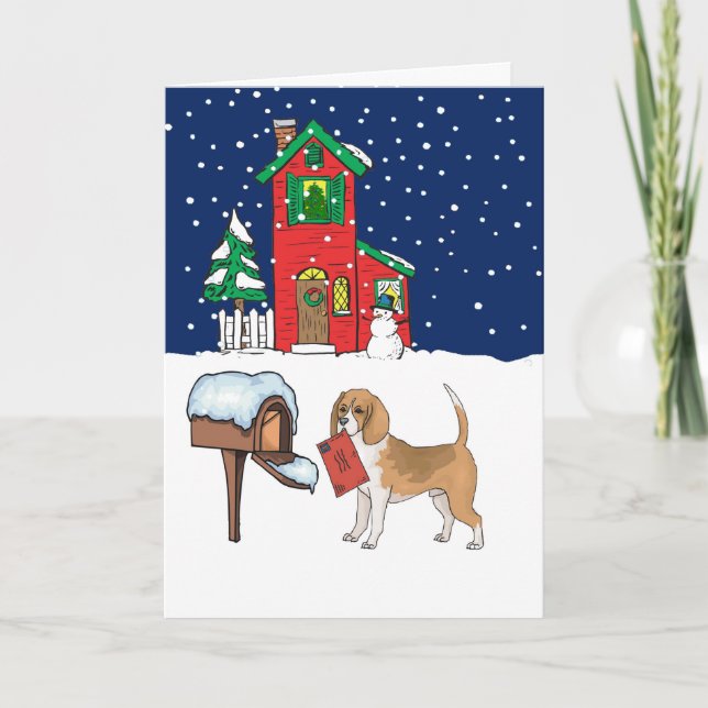 Tarjeta Festiva Beagle Navidades Mail (Anverso)