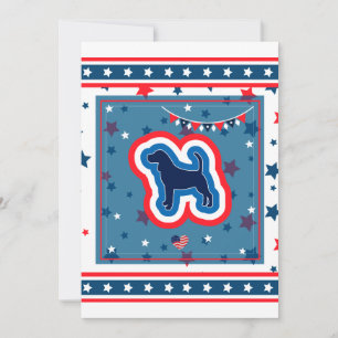 Tarjeta Festiva Beagle Patriótico Rojo Blanco Y Azul 4 de Julio