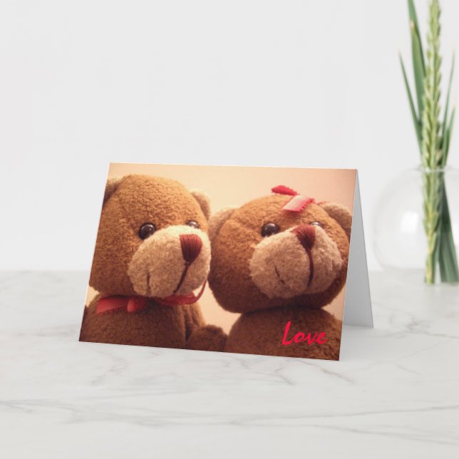 Tarjeta Festiva Bear de amor (Anverso)