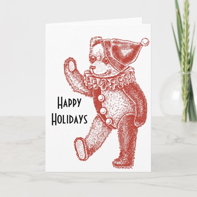Tarjeta Festiva Bear de vacaciones (Anverso)