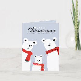 Tarjeta Festiva Bear Family Merry Christmas