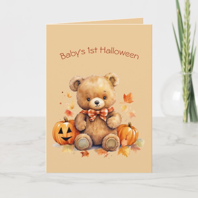 Tarjeta Festiva Bear primer saludo de Halloween (Anverso)