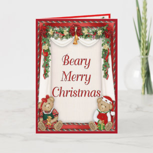 Tarjeta Festiva Beary Merry Christmas