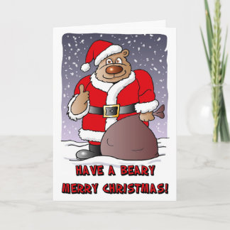 Tarjeta Festiva Beary Merry Christmas card