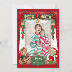 Tarjeta Festiva Beary Merry Christmas Photo Card