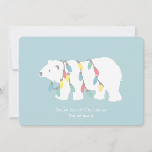 Tarjeta Festiva Beary Merry Christmas Polar Bear Navidades