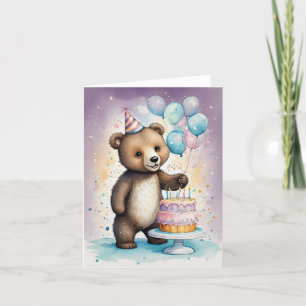 Tarjeta Festiva Beary Sweet Birthday Wishes