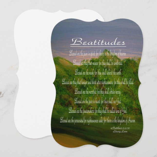Tarjeta Festiva Beatitudes (Anverso / Reverso)
