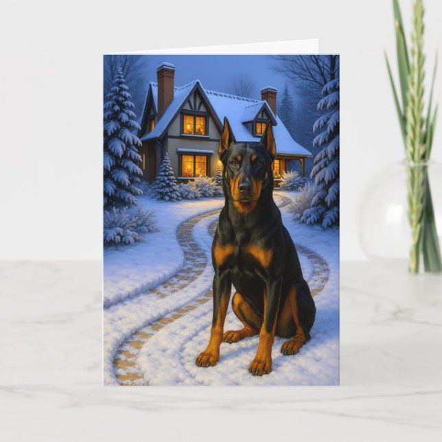 Tarjeta Festiva Beauceron Holiday Card (Anverso)