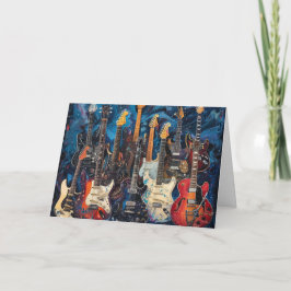 Tarjeta Festiva Beautiful Electric Guitars Birthday Card