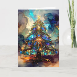 Tarjeta Festiva Beautiful Elegant Renaissance Style Christmas Tree