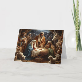 Tarjeta Festiva Beautiful Nativity Scene Holiday Christmas