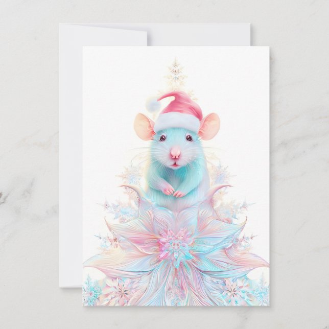 Tarjeta Festiva Beautiful Rat Christmas Cards (Anverso)