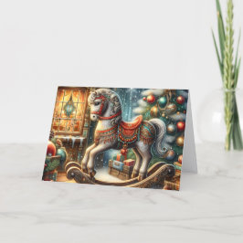 Tarjeta Festiva Beautiful Rocking Horse Christmas