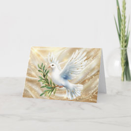 Tarjeta Festiva Beautiful White Dove Christmas