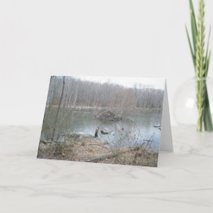 Tarjeta Festiva Beaver Lodge Note Card