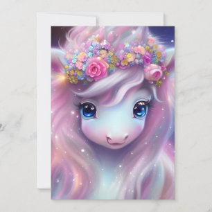 Tarjeta Festiva Bebé Adorable Fantasy Unicorn