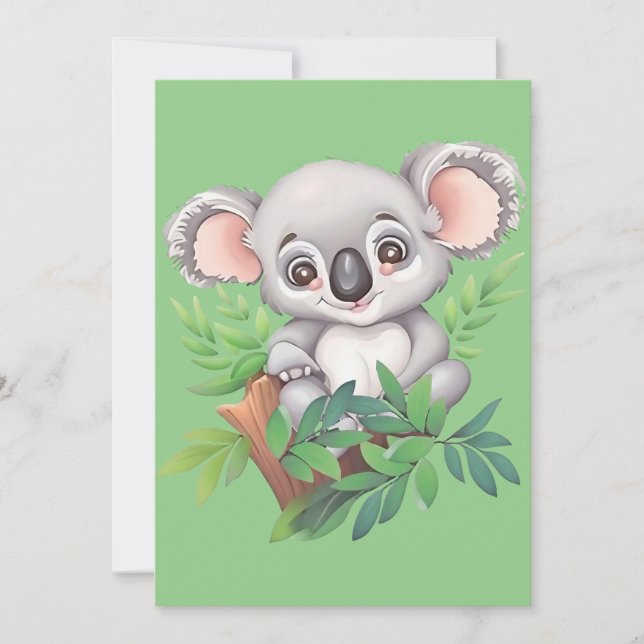Tarjeta Festiva Bebé Adorable Koala Bear (Anverso)