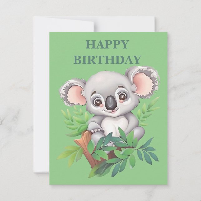Tarjeta Festiva Bebé Adorable Koala Bear (Anverso)