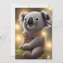 Tarjeta Festiva Bebé Adorable Sonriendo Oso Koala