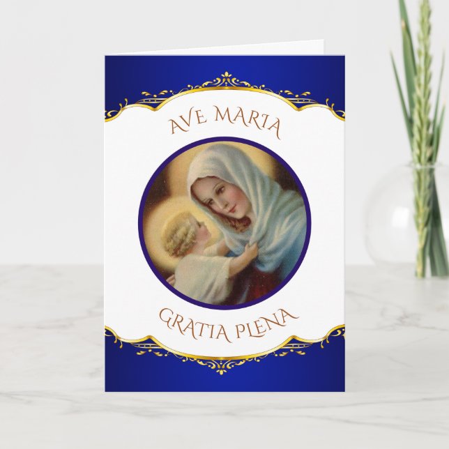 Tarjeta Festiva Bebé bendecido católico Jesús del Virgen María (Anverso)