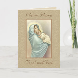 Tarjeta Festiva Bebé bendecido religioso Jesús de la madre