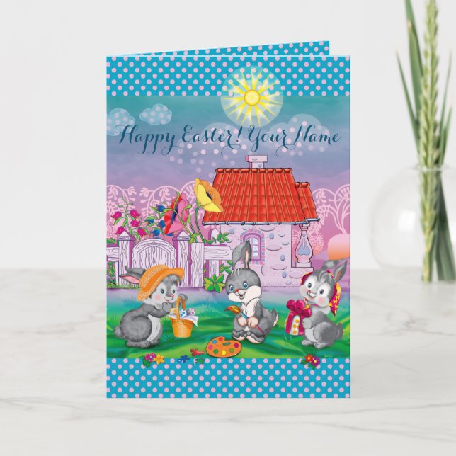 Tarjeta Festiva Bebé conejo pequeño (Anverso)