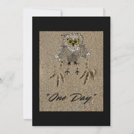 Tarjeta Festiva Bebé de águila y huellas en la arena "Un día"