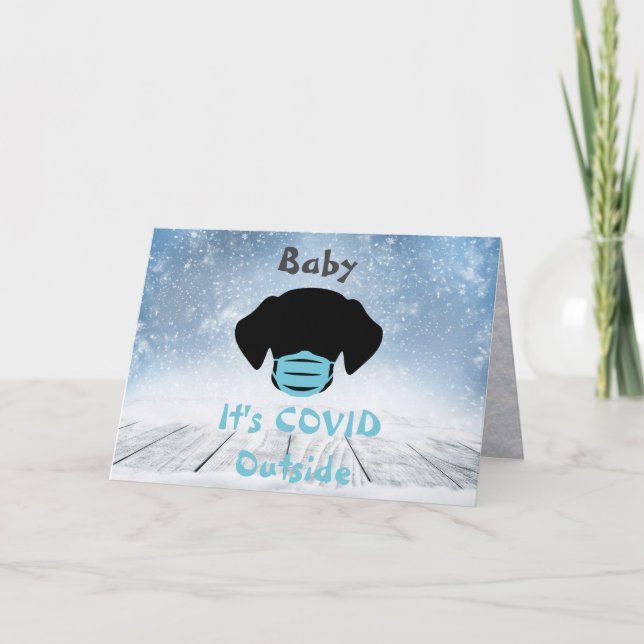 Tarjeta Festiva Bebé, está frío afuera (Anverso)
