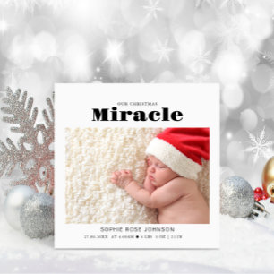 Tarjeta Festiva Bebé Foto: el milagro de nuestros Navidades