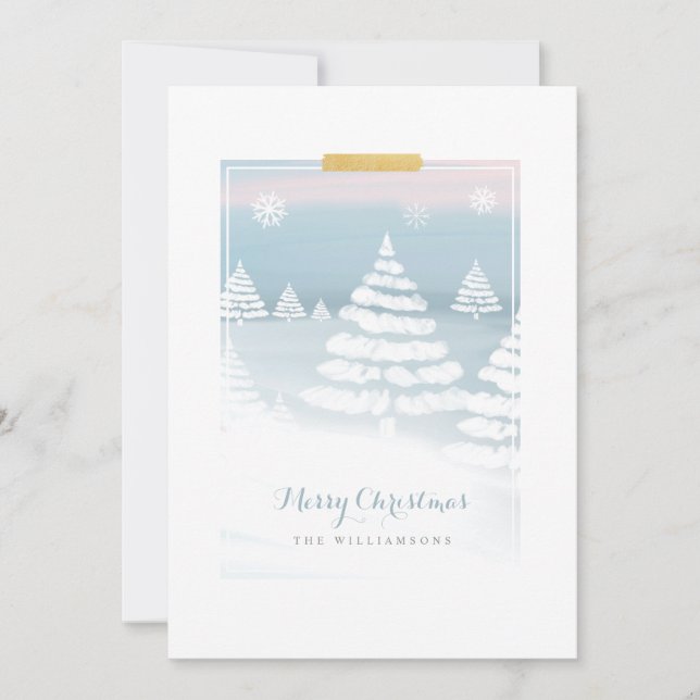 Tarjeta Festiva Bebé, frío fuera de la escena de Navidades de invi (Anverso)