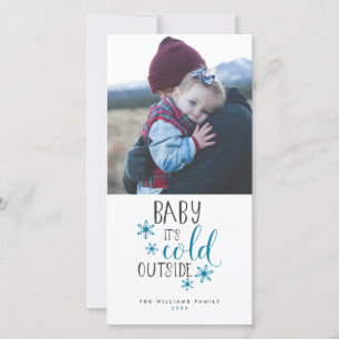 Tarjeta Festiva Bebé, hace frío fuera de los Navidades
