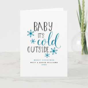 Tarjeta Festiva Bebé, hace frío fuera de los Navidades