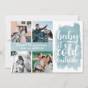 Tarjeta Festiva Bebé hace frío fuera del Collage de fotos de vacac