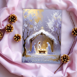 Tarjeta Festiva Bebé Jesús Escritura Religiosa Navidades Católicos