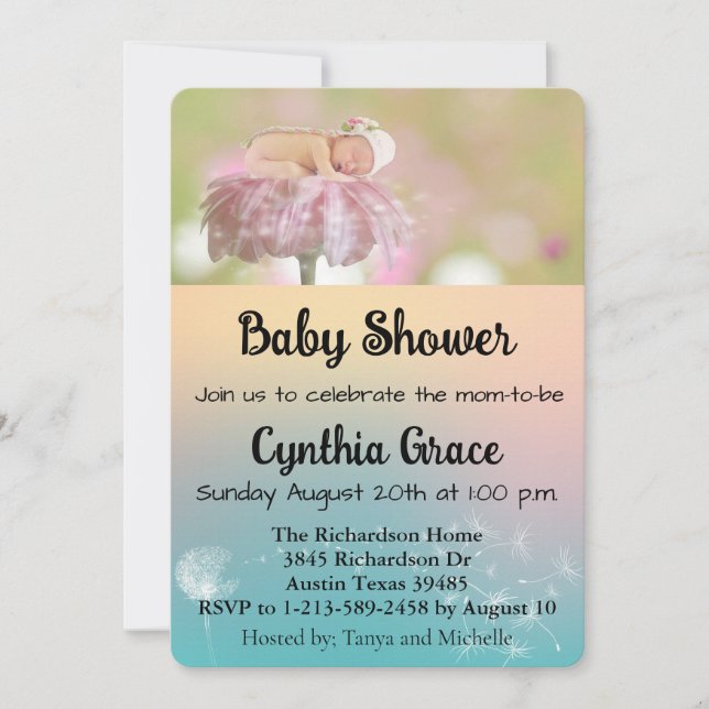 Tarjeta Festiva Bebé, maricones y candeliones (Anverso)