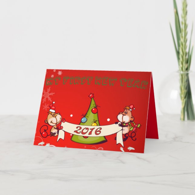 Tarjeta Festiva Bebé: mi primer Año Nuevo - (Anverso)