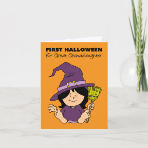 Tarjeta Festiva Bebé primera Gran Nieta de Halloween