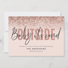 Tarjeta Festiva Bebé, su cacareo afuera de Navidades purpurinas gr