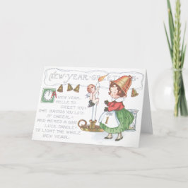 Tarjeta Festiva Bebé Vela de Año Nuevo Clock Hourglass
