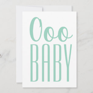 Tarjeta Festiva Bebé verde en blanco: niño pequeño o ducha saludo