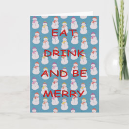 Tarjeta Festiva Beber nevado rojo
